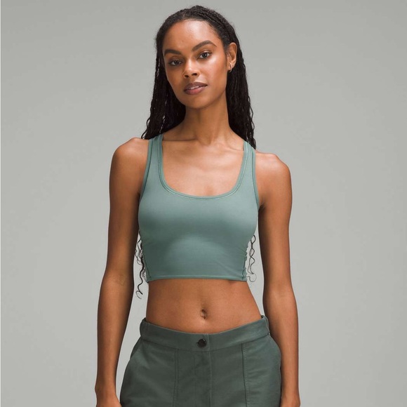 lululemon athletica Tops - Lululemon Sage Green Ultra-Soft Nulu Scoop Neck Crop Top